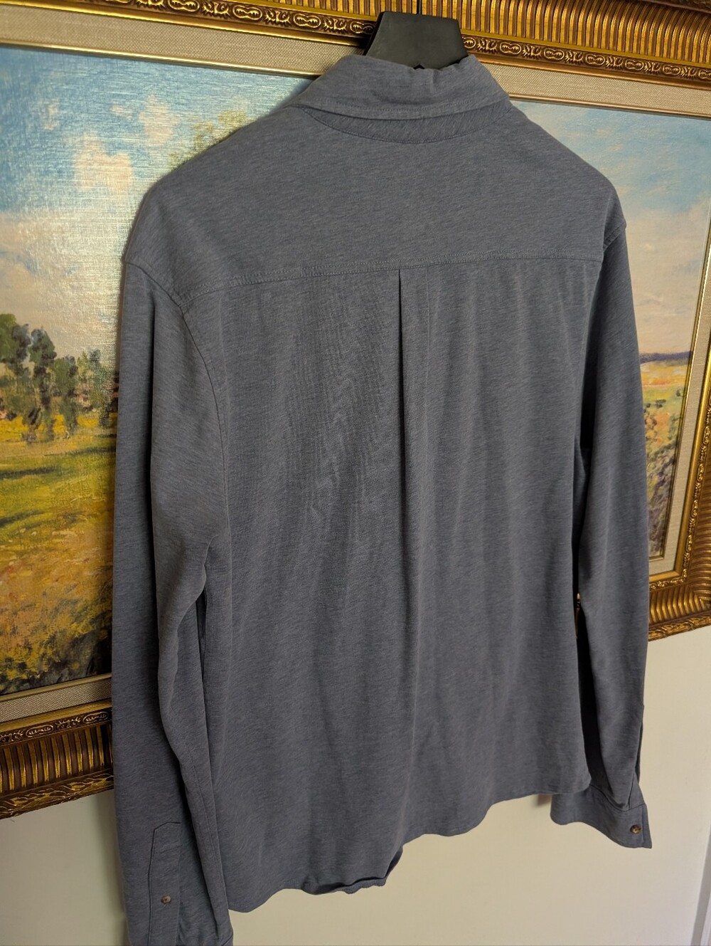 johnnie-O Heather Slate Blue Long-Sleeve Button-Down Shirt Medium - Picture 3 of 5